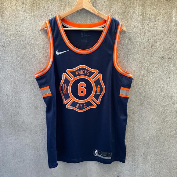 Nike Jersey New York Knicks Kristaps Porzingis Navy Swingman Size 48 - Picture 1 of 4